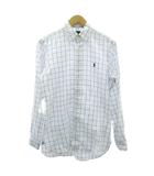 ラルフローレン RALPH LAUREN 近年 ペンシルチェック シャツ ポニー刺しゅう 長袖 白 ホワイト XS 0200000647 STK