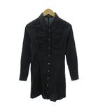  マダムヒロコ Madame hiroko シャツワンピース パンチング ひざ丈 長袖 9AR 黒 ブラック 1224 ■YHS11