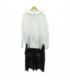 コムデギャルソンブラック COMME des GARCONS BLACK ドッキング ワンピース スウェット パーカー シフォン切替 シースルー S 黒 レディース XS 1I-O001