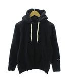 チャンピオン CHAMPION リバースウィーブ REVERSE WEAVE プルオーバー パーカー フーディ ロゴ 刺繍 目あり S 黒 ブラック 1227 ■YHS13