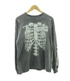 バウンティーハンター BOUNTY HUNTER × ネイバーフッド 25SS 染め加工ロングスリーブ Tシャツ ロンT ボーン あばら骨 グレー M  251PCBHN-LT01