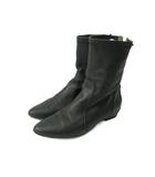  fitfit フィットフィット ポインテッド ミドル ショートブーツ 黒 ブラック 23.5