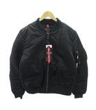 アルファ ALPHA × キネ KYNE × ノーコーヒー NO COFFEE コラボ タグ付き MA-1 フライトジャケット ブルゾン L 黒 ブラック 1210