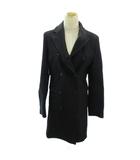 プラダ PRADA ヴィンテージ チェスターコート ダブル ナイロン ロング丈 黒 ブラック 0107