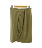 ジョルジオアルマーニ GIORGIO ARMANI ヴィンテージ ラップスカート ドレープ ウール ひざ丈 40 キャメル 1230