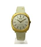 セイコー SEIKO 腕時計 ウォッチ 手巻き 2針 ベルト レザー ゴールドカラー 白 ホワイト 0123