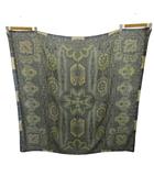 エトロ ETRO 美品 大判 スカーフ ペイズリー柄 ウール シルク混 イタリア製 グレー ベージュ 0207