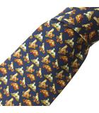 サルヴァトーレフェラガモ Salvatore Ferragamo 美品 ネクタイ レギュラータイ 犬 総柄 絹 シルク 紺 ネイビー 0203