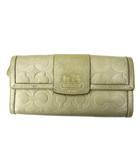 コーチ COACH 長財布 ウォレット シグネチャー エンボス加工 レザー ゴールドカラー 0206
