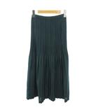 プリーツスカート フレア ロング丈 1 緑 グリーン 0207