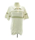 メッシュ ポロシャツ 半袖 ベージュ L