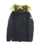 カナダグース CANADA GOOSE 近年 JASPER ジャスパー 中綿ジャケット コート ロゴワッペン コヨーテファー 紺 ネイビー XS 01T-01781815