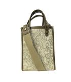 アヴァケーション A VACATION イエナ IENA 別注 CARAMEL 2way ショルダーバッグ 総柄 キャンバス 白 茶 ホワイト ブラウン 0309