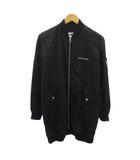 エムエムシックス メゾンマルジェラ MM6 Maison Margiela ロング ボンバージャケット MA-1 ブルゾン ロゴ プリント 36 黒 ブラック S52AA0101 0309