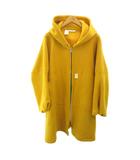 ミスターハリウッド N.HOOLYWOOD 18AW フーデッドコート メッセージ プリント ウール ロング丈 40 黄 イエロー 0331