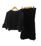 ラルフローレン RALPH LAUREN ブラックレーベル 最高級ライン 美品 フォーマル スーツ セットアップ ジャケット スカート メルトン ベロア USA製 4 黒 ブラック 0407