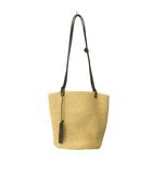 マルコマージ MARCO MASI 美品 2WAY 巾着 ショルダーバッグ トート  ラフィア ベージュ系