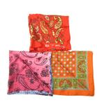 エトロ ETRO 美品 スカーフ 3点セット ペイズリー 総柄 絹 シルク マルチカラー 0423 ■GY99