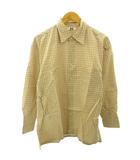 ユニクロ UNIQLO U タグ付 オーバーサイズチェックシャツ 薄手 長袖 M ベージュ 331-459277 0525