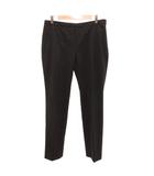 プラダ PRADA スラックス ベルトレスパンツ アンクル丈 ウール 44 黒 ブラック /JS