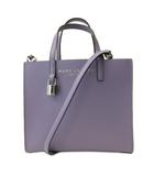 マークジェイコブス MARC JACOBS タグ付 GRIND MINI TOTE BAG グラインド レザー ミニ トートバッグ 2way ショルダーバッグ トート ロゴ プリント カデナ チャーム レザー 紫 パープル 0604