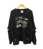 シャリーフ SHAREEF 19SS スウェット トレーナー プリント ベルト 長袖 2 黒 ブラック 0612