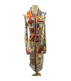 トリーバーチ TORY BURCH タグ付き Laurence ShirtDress シャツワンピース ドレス 総柄 長袖 ロング丈 シルク混 S マルチカラー 0615
