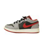 ナイキ NIKE エアジョーダン1 Low GS スニーカー シューズ ローカット レザー US6.5Y 24.5cm グレー 黒 ブラック 553560-060 0706