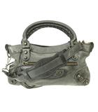 バレンシアガ BALENCIAGA ザ・ファースト シティ 2way ハンドバッグ クロスボディ クラックル加工 Y2K 黒 ブラック 103208 0709 ☆AA★