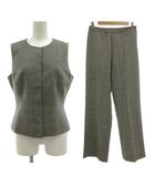 ジェイクルー J.CREW パンツスーツ ベスト スーツ 6 灰色 グレー チェック柄 ノースリーブ ウール /SC ■IBO101