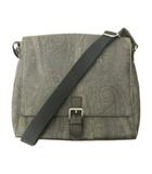 エトロ ETRO ショルダーバッグ ペイズリー柄 PVC レザー 黒 ブラック 0810