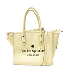 ケイトスペード KATE SPADE 美品 エラ スモール ロゴ トートバッグ ショルダー レザー 白 ホワイト