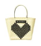 マルニ MARNI ラブミニバスケット トートバッグ ワイヤー 白 ホワイト 黒 ブラック