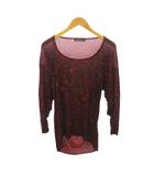 ヒステリックグラマー HYSTERIC GLAMOUR ニット ワンピース 花柄 長袖 ひざ丈 F 赤 紅 レッド ボルドー 0923