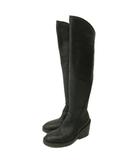 アンドゥムルメステール ANN DEMEULEMEESTER 12AW 本人期 スパイラルジップ ロング ブーツ 黒 ブラック 36.5 約23.5cm