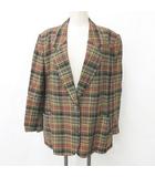 バーバリーズ Burberrys テーラードジャケット 長袖 シングル チェック柄 リネン 茶 黒 赤 ブラウン ブラック レッド 15BR