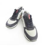 プラダスポーツ PRADA SPORT スニーカー ローカット ナイロン レザー 4E2721 グリーン グレー ブラック 6 1/2 ☆AA★