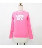 アルチビオ archivio ゴルフ スポーツウエア ニット セーター 長袖 丸首 クルーネック ピンク 白 ホワイト 36