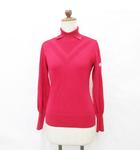 デサント DESCENTE GOLF LUXE COLLECTION ゴルフ スポーツウエア ニット セーター 長袖 タートルネック ビジュー 赤 レッド M