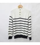 ブルックスブラザーズ BROOKS BROTHERS セーター ニット 長袖 綿 ボーダー 白 紺 ホワイト ネイビー M