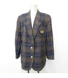バーバリーズ Burberrys テーラードジャケット シングル 背裏 チェック柄 ワッペン ウール 大きいサイズ 紺 カーキ ネイビー 15
