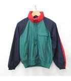 フィラ FILA ジャケット ジャンバー ジップアップ スタンドカラー フード バイカラー 刺繍 ナイロン 紺 緑 赤 青 ネイビー グリーン レッド ブルー