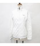 ゴルフ スポーツウエア ジャケット ブルゾン ジップアップ スタンドカラー キルト 中綿 白 黒 ホワイト ブラック O