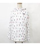 ルコックスポルティフ le coq sportif スポーツウエア テニス ジャケット ウインドブレーカー ジップアップ フード 総柄 プリント 刺繍 ロゴ 裏メッシュ 白 紺 赤 ホワイト ネイビー レッド L