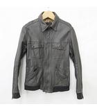 テットオム TETE HOMME ジャケット レザージャケット ライダースジャケット 2WAY スペアカラー ジップアップ 比翼 羊革 茶 ブラウン 6