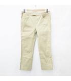 ヒューマンウーマン HUMAN WOMAN パンツ ストレート ロング 綿 ストレッチ ベージュ LL