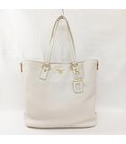 プラダ PRADA トートバッグ レザー ヴィッテロダイノ ベージュ グレージュ ゴールドカラー ☆AA★