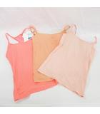 ユニクロ UNIQLO キャミソール 3点セット ブラトップ エアリズム サラファイン カップ付 ハイバック ピンク オレンジ M