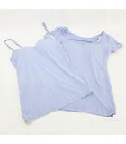 ユニクロ UNIQLO Tシャツ キャミソール 2点セット エアリズム Uネック 半袖 カップ付 青 ブルー M
