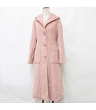 コート ロング フード リボン ピンク F